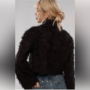 Anthropologie Eyelash Zip Jacket